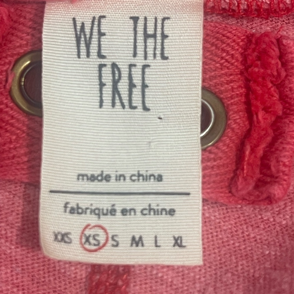We The Free Linen Blend Over Size V-Neck Tee Extra Small - Picture 4 of 5